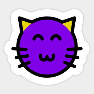 Cute Little Kitten Cat Purple Sticker